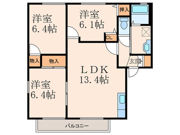 コモンシティ志井ⅡＥ棟の物件間取画像